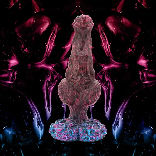 Miniatura 2 de Dominus - Consolador con ventosa anudada, combinación de colores rosa/negro, hecho a mano en los Estados Unidos, juguetes sexuales para adultos