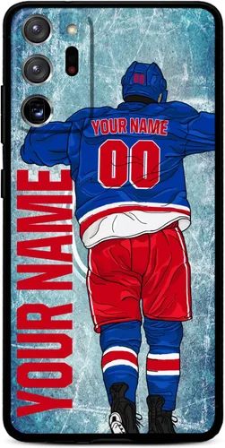 Funda personalizada de bricolaje con nombre y número de hockey sobre hielo para Samsung Galaxy Note 20/20 Ultra 10 Pro Note 9 8, silicona líquida