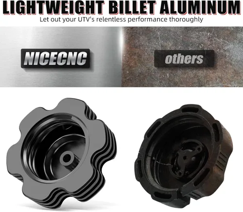 Miniatura 4 de NICECNC Tapa de combustible de gas negra con tubo de ventilación compatible con Yamaha Raptor 700 700R, Grizzly 125 TTR110 TTR125LE, repuesto