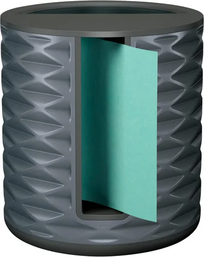 Miniatura 2 de Post-it Dispensador de notas, diseño vertical, notas emergentes, negro con patrón geométrico gris, 1 bloc de notas súper pegajoso Aqua Splash de 3 x