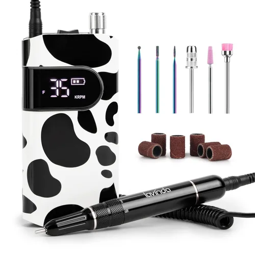 Miniatura 8 de Lavinda Diamond - Taladro de uñas profesional recargable, 35000 RPM, lima de uñas eléctrica inalámbrica y portátil, con motor sin núcleo para uñas