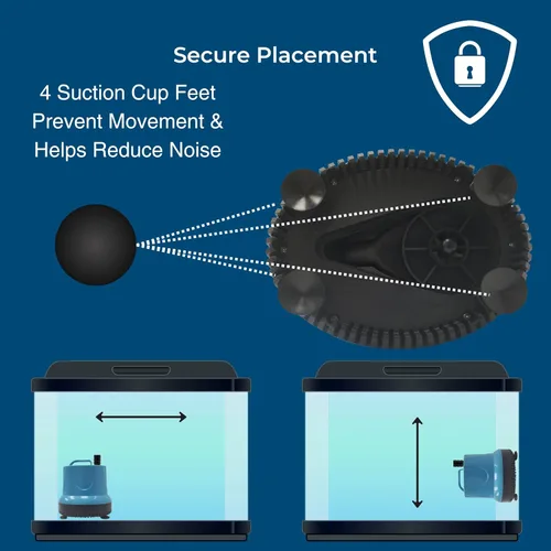 Miniatura 4 de Teamson Home Bomba de agua sumergible ajustable 1191 GPH de 100 W con un cable de alimentación de 6 pies y 4 boquillas diferentes para peceras
