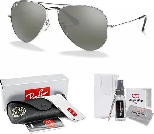 Miniatura 119 de Ray-Ban RB3025 - Lentes de sol de aviador de metal para hombre y mujer + paquete con kit de cuidado de gafas iWear de diseñador