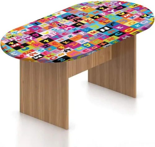 Miniatura 9 de XISUNYA Mantel ovalado ajustable de poliéster elástico, mantel colorido con estampado de zigzag cheurón, para feliz día de Navidad, se adapta a