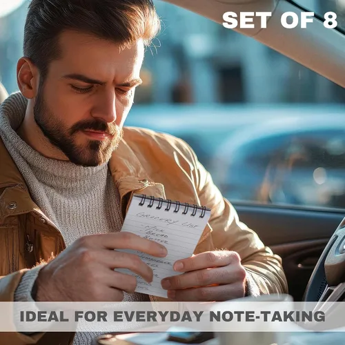 Miniatura 3 de ZICOTO Cuadernos de bolsillo estéticos, juego de 8 - Pequeños cuadernos en espiral de 3x5 con páginas rayadas para mujeres u hombres - Los pequeños