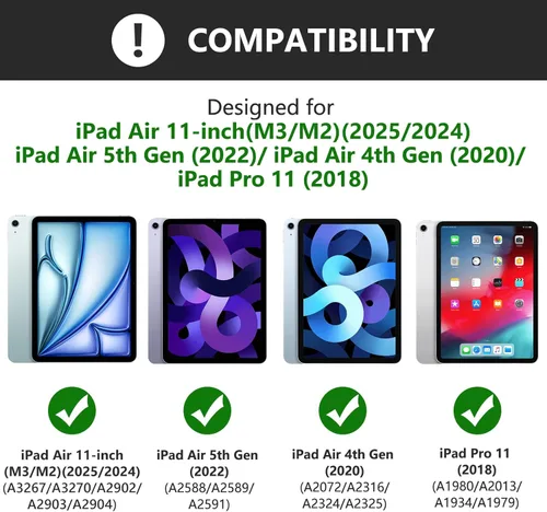 Miniatura 2 de KBCASE Funda para iPad Air de 11 pulgadas (M3/M2) 2025/2024 con Teclado, Funda de Teclado para iPad Air 5ª/4ª generación/para iPad Pro 11 2018