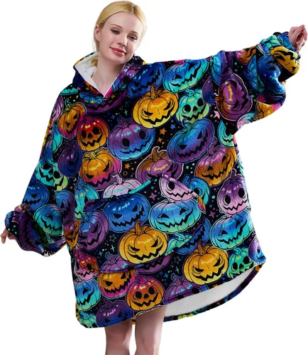 Miniatura 11 de Moinlizy - Sudadera con capucha tipo manta extragrande, portátil con capucha y bolsillo, de grueso sherpa, para mujeres y hombres adultos