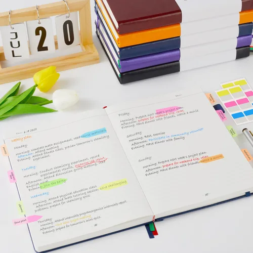 Miniatura 6 de FOCUS DAY Cuaderno de Cuero con Páginas Rayadas, 320 Páginas Cuaderno de Tapa Dura para Escribir y Tomar Notas para Mujeres y Hombres, B5
