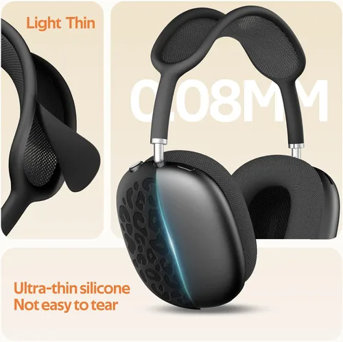 Miniatura 2 de Funda de silicona de leopardo para auriculares AirPods Max, funda para almohadillas para los oídos, funda para auriculares y diadema para AirPod Max