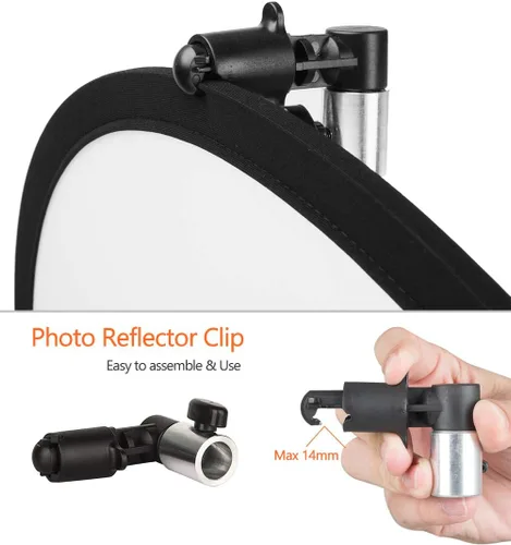 Miniatura 5 de Reflector de luz fotográfica de 24 x 36 pulgadas / 23.6 x 35.4 in, difusor 5 en 1, plegable con bolsa y clips reflectores para estudio