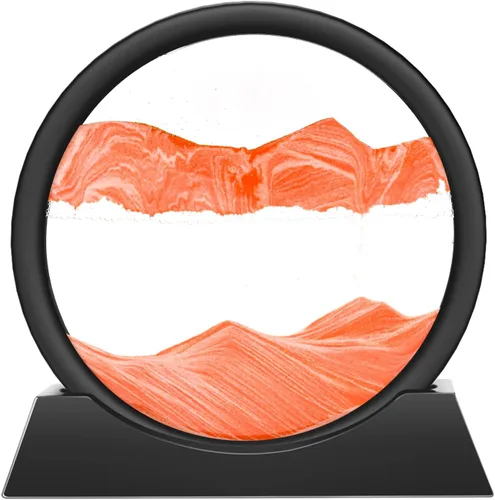 Miniatura 19 de Wai Danie - Cuadro de arena movediza 3D con forma de reloj de arena de mar profundo, pintura de movimiento líquido con marco de arena fluida Oro