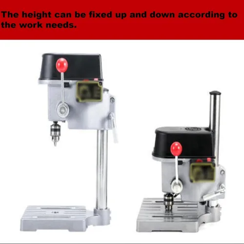 Miniatura 6 de Mini Prensa de taladro de banco, banco de trabajo portátil de taladro de 110 V 340 W, herramienta de reparación de perforación artesanal ligera