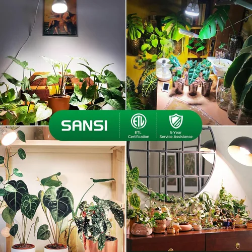 Miniatura 6 de SANSI Bombilla LED de cultivo para semillas y verdes, espectro completo de 10 W (equivalente a 150 vatios) con lente óptica para plantas