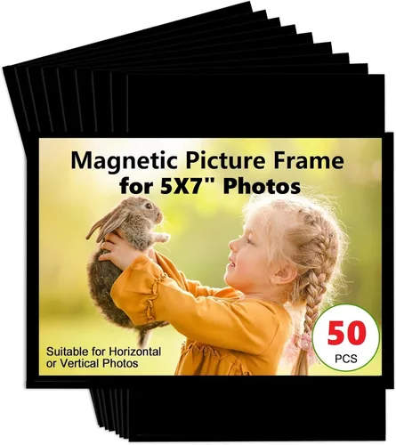 Miniatura 16 de Marco de Fotos Magnético Negro CHUNNIAO 4X6 para Refrigerador, Fundas de Imanes de Fotos Negro 4X6" 10PCS