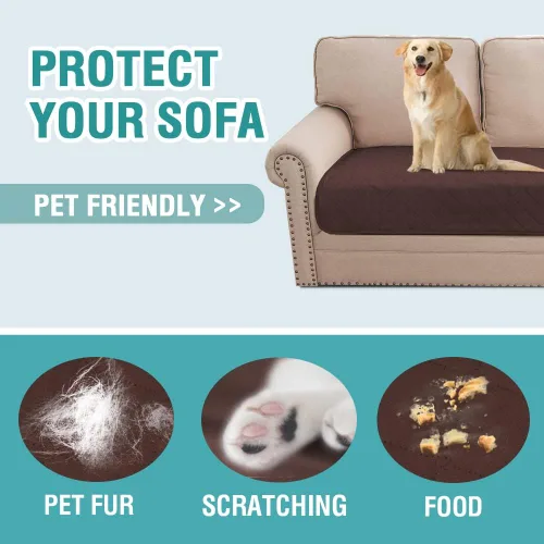 Miniatura 7 de Fundas de cojín 100% impermeables para sofá de cama de perro, protector de sofá seccional para mascotas, protector antideslizante de muebles