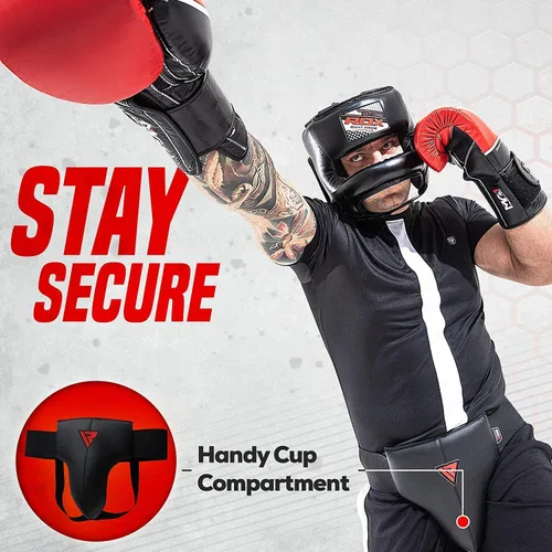 Miniatura 8 de RDX Protector de ingle para boxeo, Muay Thai, Kickboxing y entrenamiento de MMA, equipo de cuero Maya Hide Abdo para artes marciales, protector