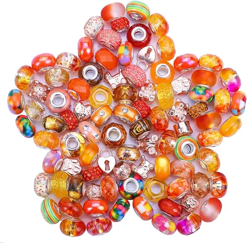 Miniatura 21 de Espaciador de agujeros grandes europeos con cuentas de hadas con diamantes de imitación para manualidades, pulseras y bisutería