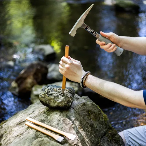 Miniatura 5 de ASR Outdoor Kit de equipo de Rockhounding para principiantes de 40 piezas con bolsa de herramientas, cinceles, martillo de selección de rocas