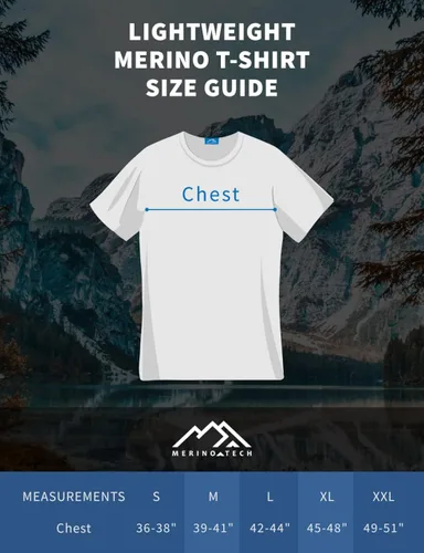 Miniatura 7 de Camiseta de lana merino para hombre Camisas de lana merino de manga corta para hombre Camiseta deportiva de merino ligera para senderismo