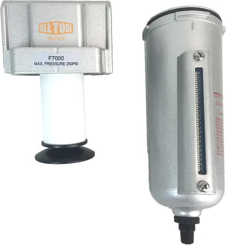 Miniatura 6 de 1/2 "NPT Heavy Duty Filtro de partículas de grado industrial/trampa de agua para líneas de aire comprimido de compresor de aire, 5u con cuenco