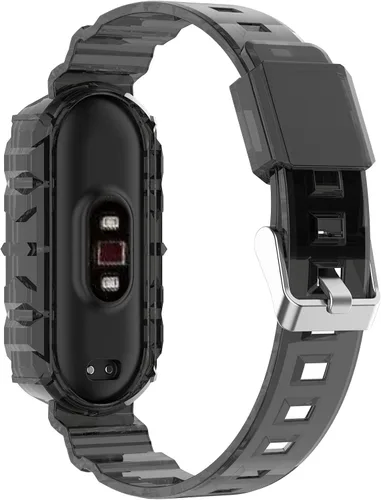 Miniatura 2 de Compatible con Xiaomi Mi Band 5/Mi Band 6 Band con funda, Band Women Girl Crystal Clear Jelly Funda protectora con bandas para Xiaomi Mi Band 5/Mi