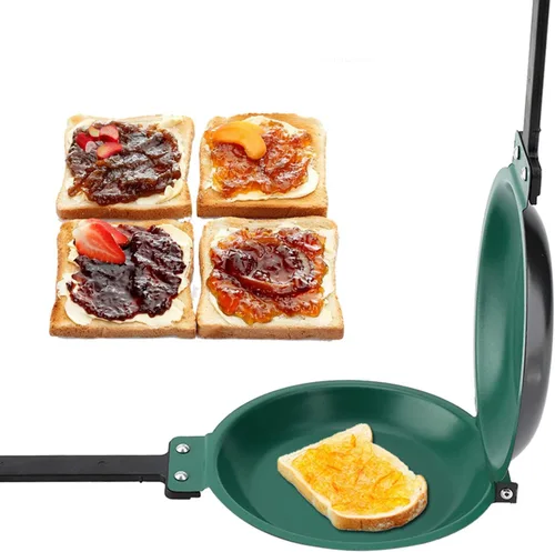 Pasamer Doble Lado Antiadherente Revestimiento Cerámico Flip Sartén Pancake Maker Hogar Cocina Utensilios de cocina Verde Negro