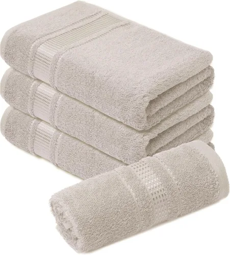 Miniatura 28 de Melissa Linen Toallas de Punta de Dedos Paquete de 4, 100% Algodón Turco, Toallas de Mano Pequeñas para Cuerpo y Cara, 12 x 18 pulgadas, Suaves