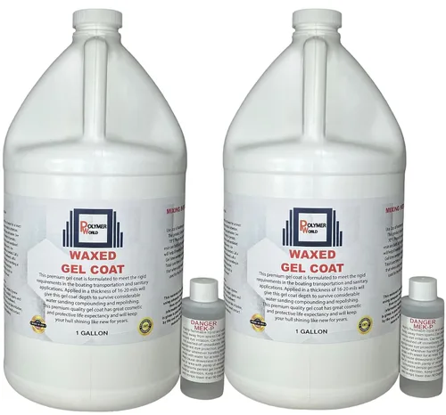 Miniatura 10 de Gelcoat blanco de 1 galón sin cera - Capa de gel isoftálico NPG de fibra de vidrio, sellador y restaurador de reparación de barcos marinos - Base