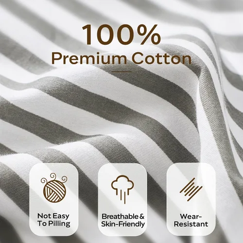 Miniatura 3 de JELLYMONI Funda de edredón, 100% algodón natural, funda de edredón estampada con cierre de cremallera y lazos en las esquinas para dormitorio 0604