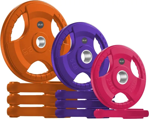 Miniatura 9 de SPART Placas de Peso Olímpico de 2 Pulgadas con Recubrimiento de Goma de Color en Pares o Individual para Entrenamiento de Fuerza, Levantamiento
