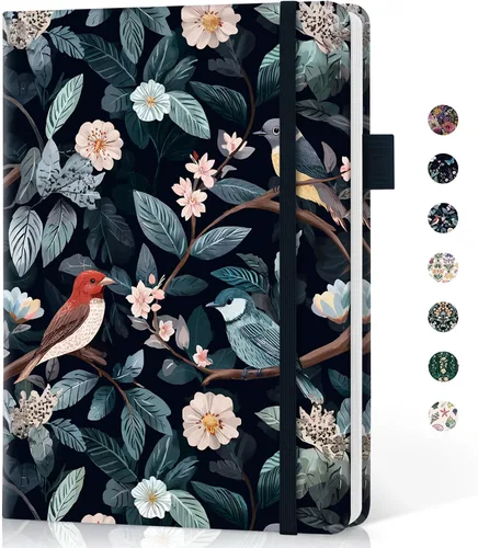 Miniatura 27 de Taja Cuaderno rayado para mujeres y hombres, diario de cuero de tapa dura para escribir, cuaderno de rayas universitarias A5 para trabajo y toma