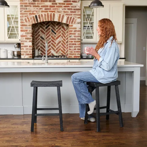 Miniatura 4 de Maven Lane Taburete de bar de cocina, moderno taburete de bar de madera de granja, taburete de isla de cocina, taburetes de bar de altura