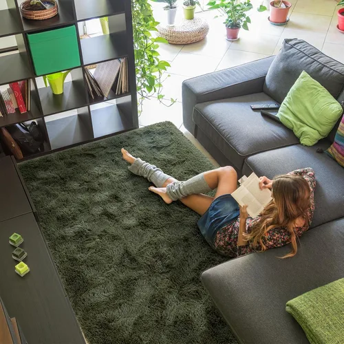 Miniatura 3 de Softlife - Alfombra para dormitorio de 4 x 5.3 pies, alfombra de área para sala de estar, alfombras peludas súper suaves para habitación de niños