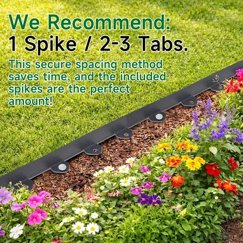 Miniatura 5 de Gardzen Kit de Bordes para Paisajismo de 1.5" x 20', Borde de Jardín y Césped Sin Excavación con 24 Piezas de Estacas, Borde Flexible para Cama