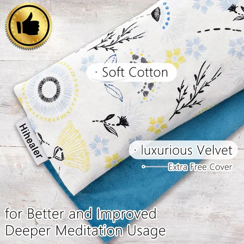 Miniatura 5 de Almohada de ojos de lavanda para relajación, yoga, sueño - Máscara de ojos con peso para dolor de cabeza, sinusitis, compresa de calor húmedo de Azul