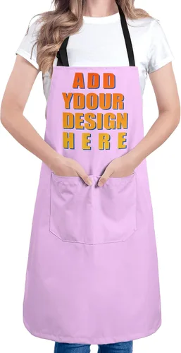 Miniatura 10 de Apron for Women with 2 Pockets Waterproof Bib for Kitchen Cooking Restaurant BBQ Painting Crafting Salon Nails