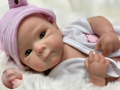 Gileutay Muñeca de silicona de cuerpo completo de 12 pulgadas, muñecas de bebé recién nacidas realistas que parecen bebés de la vida real