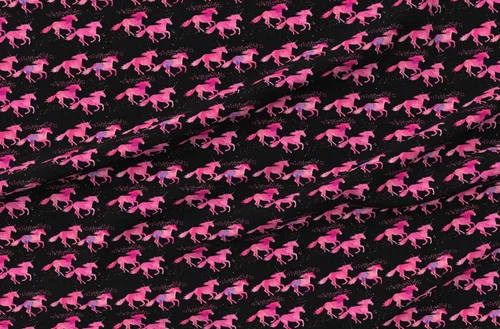 Miniatura 4 de Spoonflower Tela – Unicornios de acuarela negro rosa mágico impreso en tela de gasa cuarto gordo – costura moda vestidos decoración del hogar
