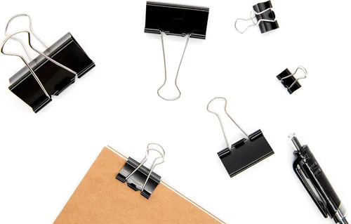 Miniatura 5 de DSTELIN Clips para carpetas de papel, tamaños surtidos, 100 unidades (negro), XL, grande, mediano, pequeño, pequeño y micro, 6 tamaños en un