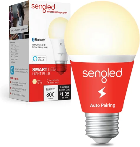 Sengled Bombilla Alexa, S1 emparejamiento automático con dispositivos Alexa, bombillas inteligentes cálidas, iluminación inteligente de malla