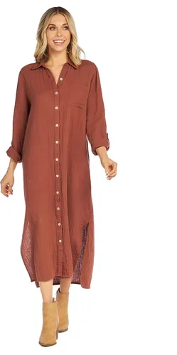 Miniatura 6 de Mud Pie Clemmy - Vestido largo para mujer, color óxido, talla M, Herrumbre