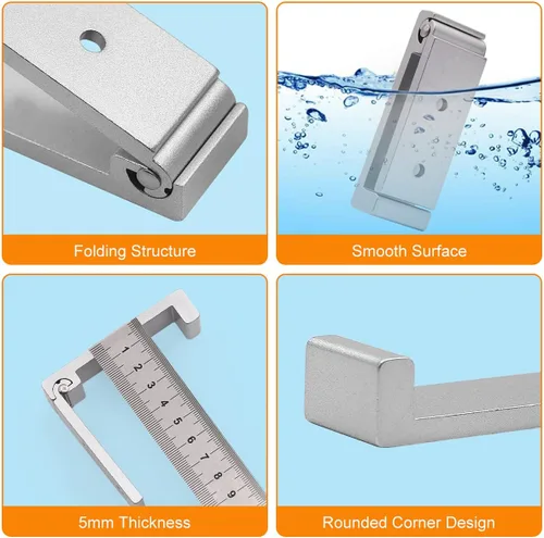 Miniatura 3 de 5 ganchos plegables para colgar en la pared, ganchos plegables de aleación de aluminio, gancho plegable de aleación de aluminio para toallas