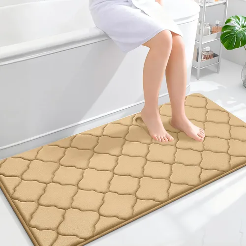 Miniatura 92 de OLANLY Alfombra de Baño de Espuma Viscoelástica de 24 x 16 pulgadas, Ultra Suave y Absorbente, Alfombras de Baño Antideslizantes, Cómodas, Lavables