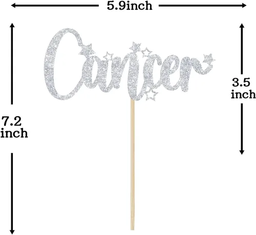 Miniatura 5 de Decoración para pastel de cumpleaños de cáncer, decoración de cumpleaños de temporada de cáncer, decoración de fiesta del zodiaco, decoraciones