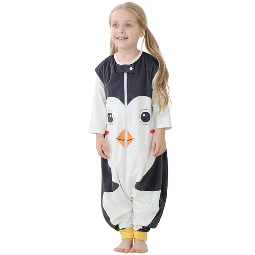 Miniatura 17 de MICHLEY - Saco de dormir para niños pequeños con pies, recién nacidos, bebés sin mangas, saco de dormir con cremallera de 2 vías, manta portátil Oso