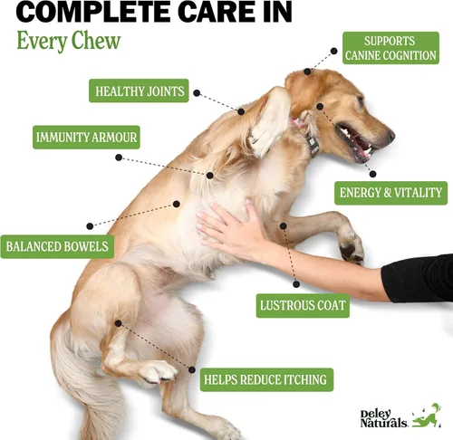 Miniatura 3 de Deley Naturals Multivitamínico 15 en 1 para perros, vitaminas y suplementos completos para perros para apoyo inmunológico, articulaciones, piel