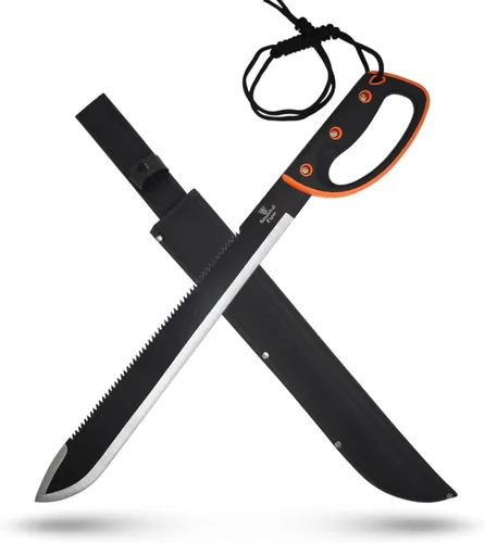Miniatura 6 de Snake Eye Tactical Full-Tang Machete – Herramienta de supervivencia de hoja fija resistente con funda de nailon reforzado para camping, caza