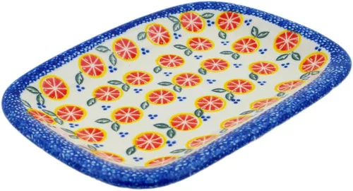 Miniatura 13 de Auténtico plato de cerámica polaca de 10 pulgadas en diseño amarillo hecho a mano en Bolesławiec Polonia por Ceramika Bona + certificado