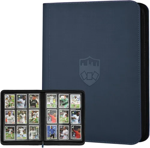 Miniatura 8 de GERMUN Carpeta de tarjetas de poliuretano, 16 bolsillos, carpetas de soporte premium para más de 1000 tarjetas, álbum de bolsillo de doble cara