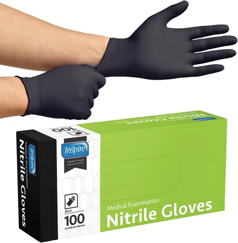 Miniatura 7 de Guantes de Nitrilo Negro Inspire LA CALIDAD ORIGINAL Guantes Negros Desechables Libres de Látex 4.5 Cocina